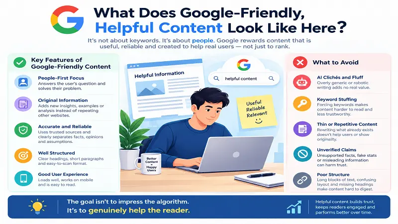 What Does Google-Friendly, Helpful Content Look Like Here?